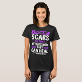 T-shirt ITP Awareness Show my Scars Fighter Purple Ribbon (Devant entier)
