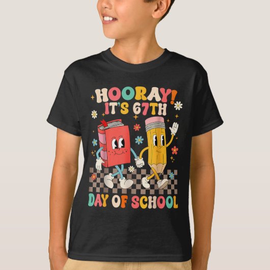 T-shirt It's 67th Day Of School 67 Days Of School Funny Nu (Devant)