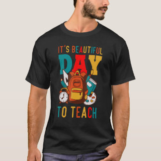 T-shirt It's a Beautiful Day To Teach Retro Teacher Studen