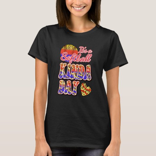 T-shirt It's a Softball Kinda Day Softball Mom High School (Devant)