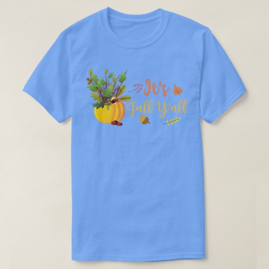 T-shirt Its Affaire Yall Cute Pumkin Leaves Autumn Seas (Design devant)