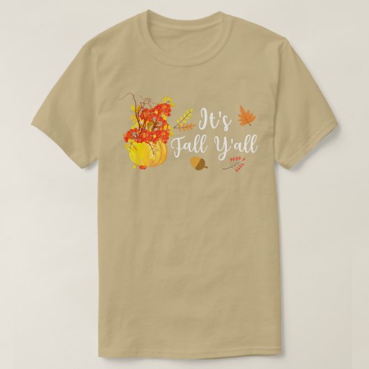 T-shirt Its Affaire Yall Cute Pumkin Leaves Autumn Seas (Design devant)