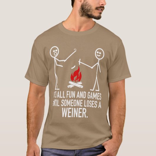 T-shirt Its All Fun And Games Camping Stick Figure Joke fr (Devant)