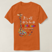 T-shirt Its All To Be Different Autism Awareness, giraffe  (Design devant)