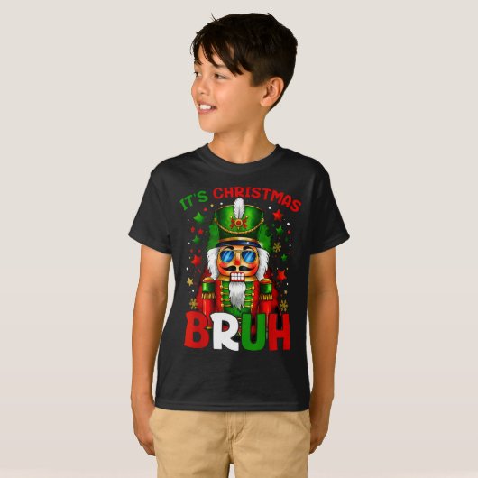 T-shirt It's Christmas Bruh Nutcracker Boys Kids Xmas Chri (Devant entier)