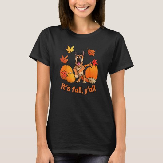 T-shirt Its fall yall German Shepherd puppy 1 (Devant)