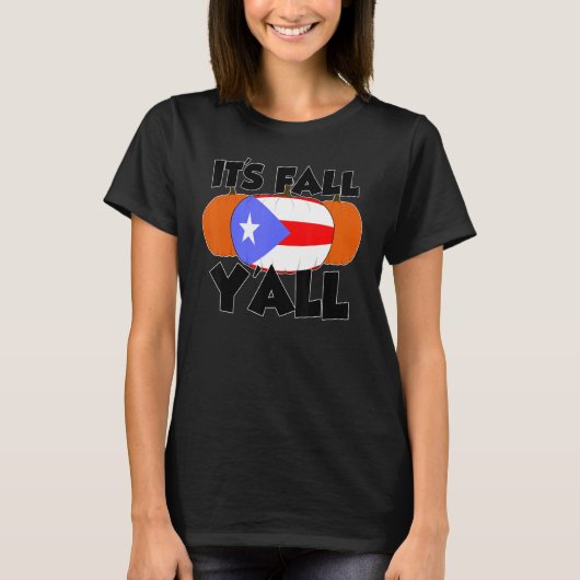 T-shirt It's Fall Y'all Thanksgiving Pumpkin Texas (Devant)