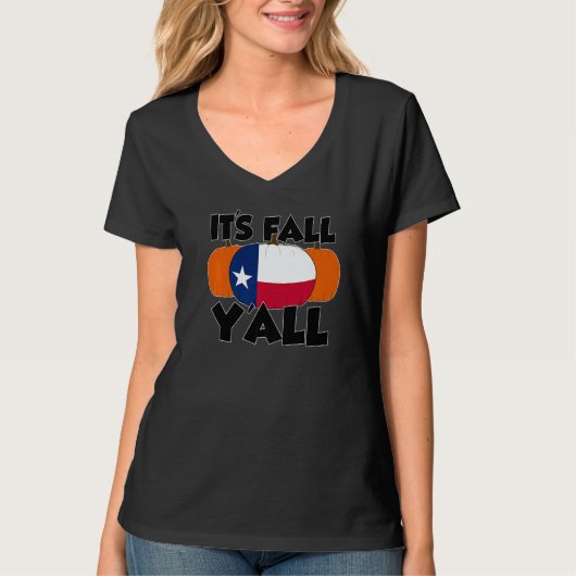 T-shirt It's Fall Y'all Thanksgiving Pumpkin USA 1 (Devant)