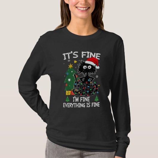 T-shirt It's Fine I'm Fine Everything Is Fine Christmas Bl (Devant)