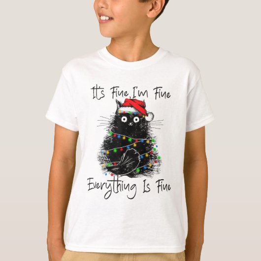 T-shirt Its Fine I'm Fine Everything Is Fine Christmas Bla (Devant)