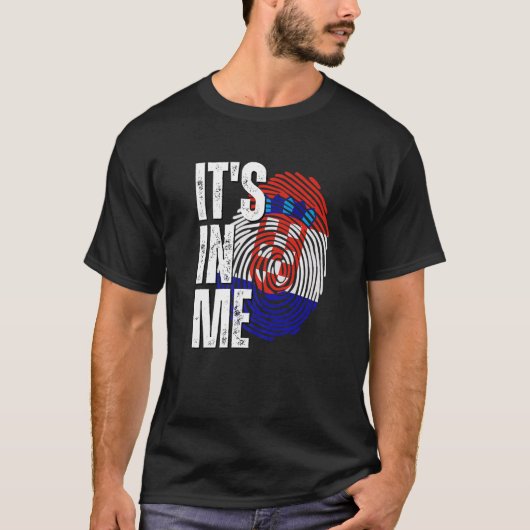 T-shirt It's In Me Croatia Flag Fingerprint Croatian Herit (Devant)