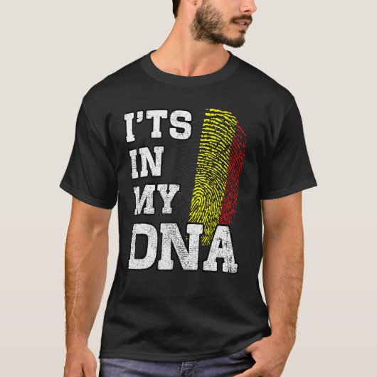 T-shirt It's In My DNA Belgian Fingerprint Proud Belgium F (Devant)