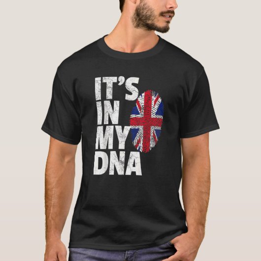 T-shirt IT'S IN MY DNA British Flag England UK Britain Uni (Devant)