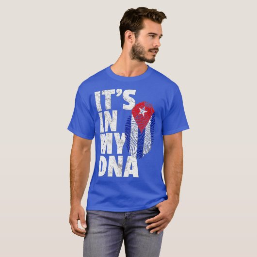 T-shirt ITS IN MY DNA Cuba Flag Cuban T Shirt Novelty (Devant entier)