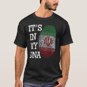 T-shirt It's in my DNA quote Flag of Iran fingerprint (Devant)