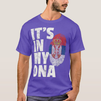 T-shirt ITS IN MY DNA Serbia Serbian Flag Christmas Gift C