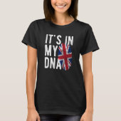 T-shirt It's In My DNA Union Jack Fingerprint British Isle (Devant)