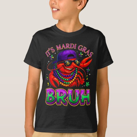T-shirt Its Mardi Gras Bruh Crayfish Fat Tuesday Boys Girl (Devant)