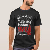 T-shirt It's Most Wonderful Time Christmas Buffalo Red P (Devant)