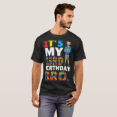 T-shirt Its My 23rd Birthday Bro Boy Cake Building Blocks (Devant entier)