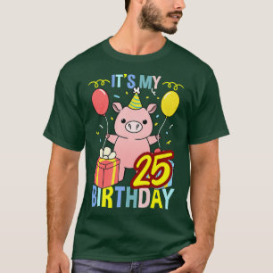 T-shirt Its My 25th Birthday Pig For Pig Lover Premium 331