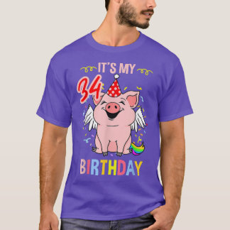 T-shirt Its My 34th Birthday Pig 