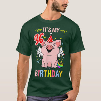 T-shirt Its My 36th Birthday Pig 3348 