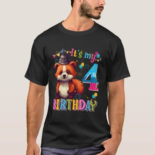 T-shirt Its My 4Th 4 Red Panda (Devant)