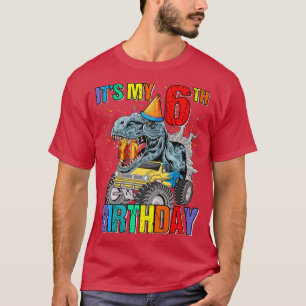 T-shirt It's My 6th Birthday Monster Dinosaur Boys A