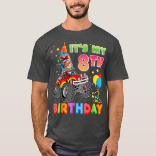 T-shirt It's My 8th Birthday 8 Year Old Dinosaur Monster C