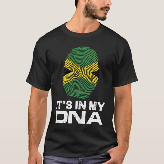 T-shirt IT'S MY DNA IN flag national pride fingerprint Jam (Devant)
