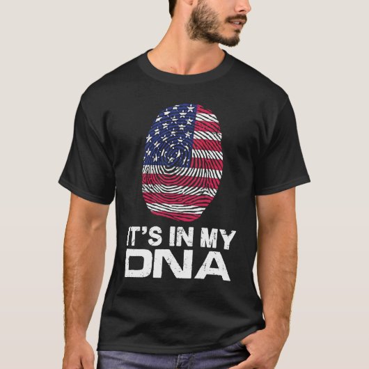 T-shirt IT'S MY DNA IN Flag National Pride Fingerprint Nat (Devant)