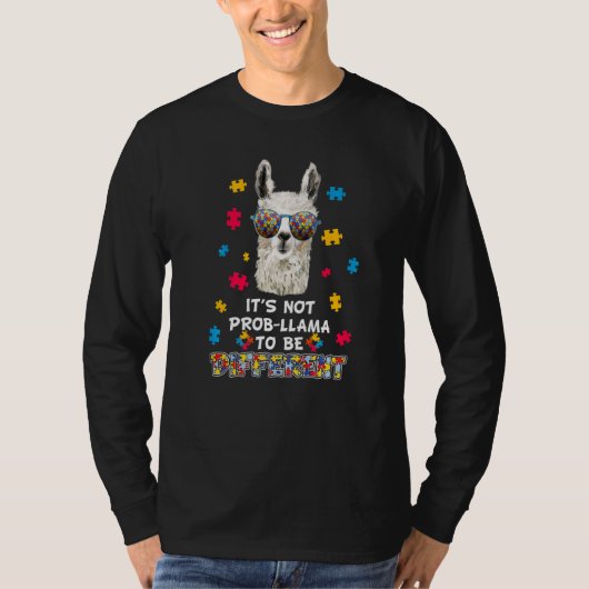 T-shirt It's No Prob Llama to Be Different Autism Women (Devant)