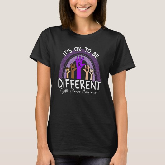 T-shirt It's Ok To Be Different Cystic Fibrosis Awareness (Devant)