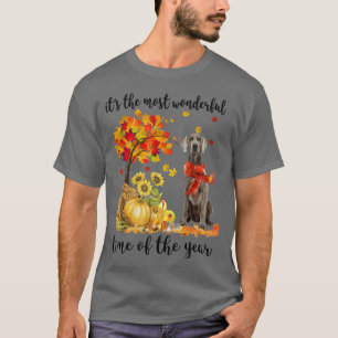 T-shirt Its The Most Wonderful Autumn Time Weimaraner Pump