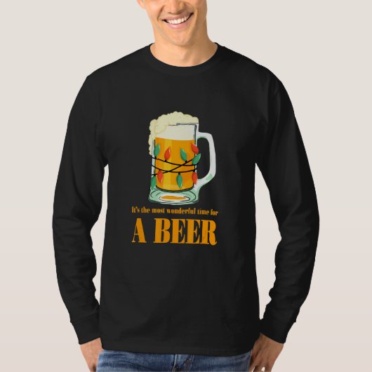 T-shirt It's The Most Wonderful Time For A Beer Christmas  (Devant)