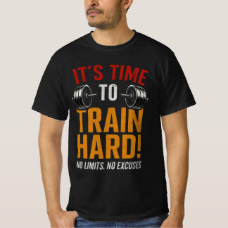 T-shirt It's Time to Train Hard | No Limits Gym Muscle