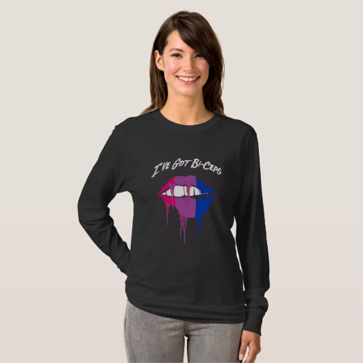 T-shirt Ive Got Biceps Bisexual LGBTQ Bi Pride Workout Out (Devant entier)