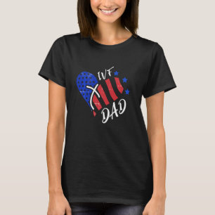 T-shirt Ivf Warrior Heart Flag Dad Transfer Day