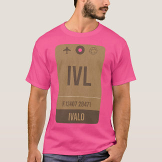 T-shirt Ivl Ivalo Finlande Airline Airport Vintage Bagages