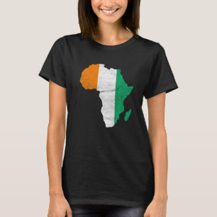 T-shirt Ivory Coast Flag Africa Continent Silhouette Ivori