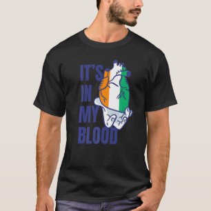 T-shirt Ivory Coast Flag African Heart Blood Veins Hand