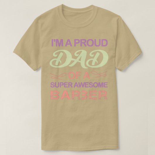 T-shirt Ix27M Un Père Fière D'Un Super Super Super Barber  (Design devant)