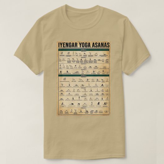T-shirt Iyengar yoga asanas (Design devant)