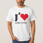 T-SHIRT J´AIME… VOTRE TEXTE (Devant)