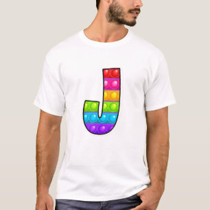 T-shirt J Cutest Capital Letter J Alphabet Funny Poppin Ki
