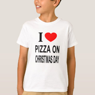 T-SHIRT J'❤️ PIZZA LE JOUR DE NOËL J'AIME PIZZA À NOËL