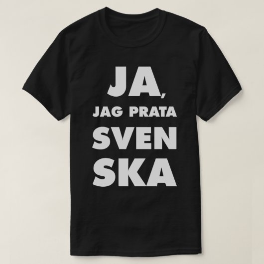 T-shirt Ja Jag Prata Svenska Oui je parle suédois noir bg (Design devant)