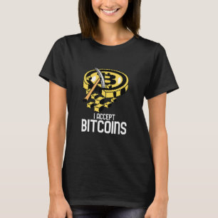 T-shirt J'Accepte Bitcoin Avec Bitcoins Graphique Crypto C