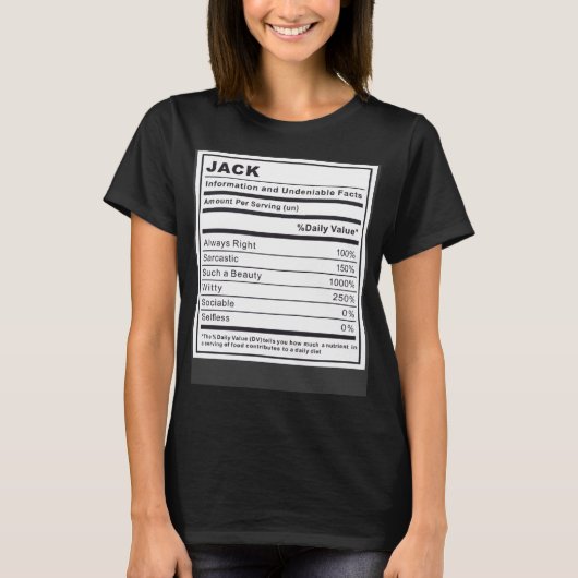 T-shirt Jack Information et faits indéniables (Devant)